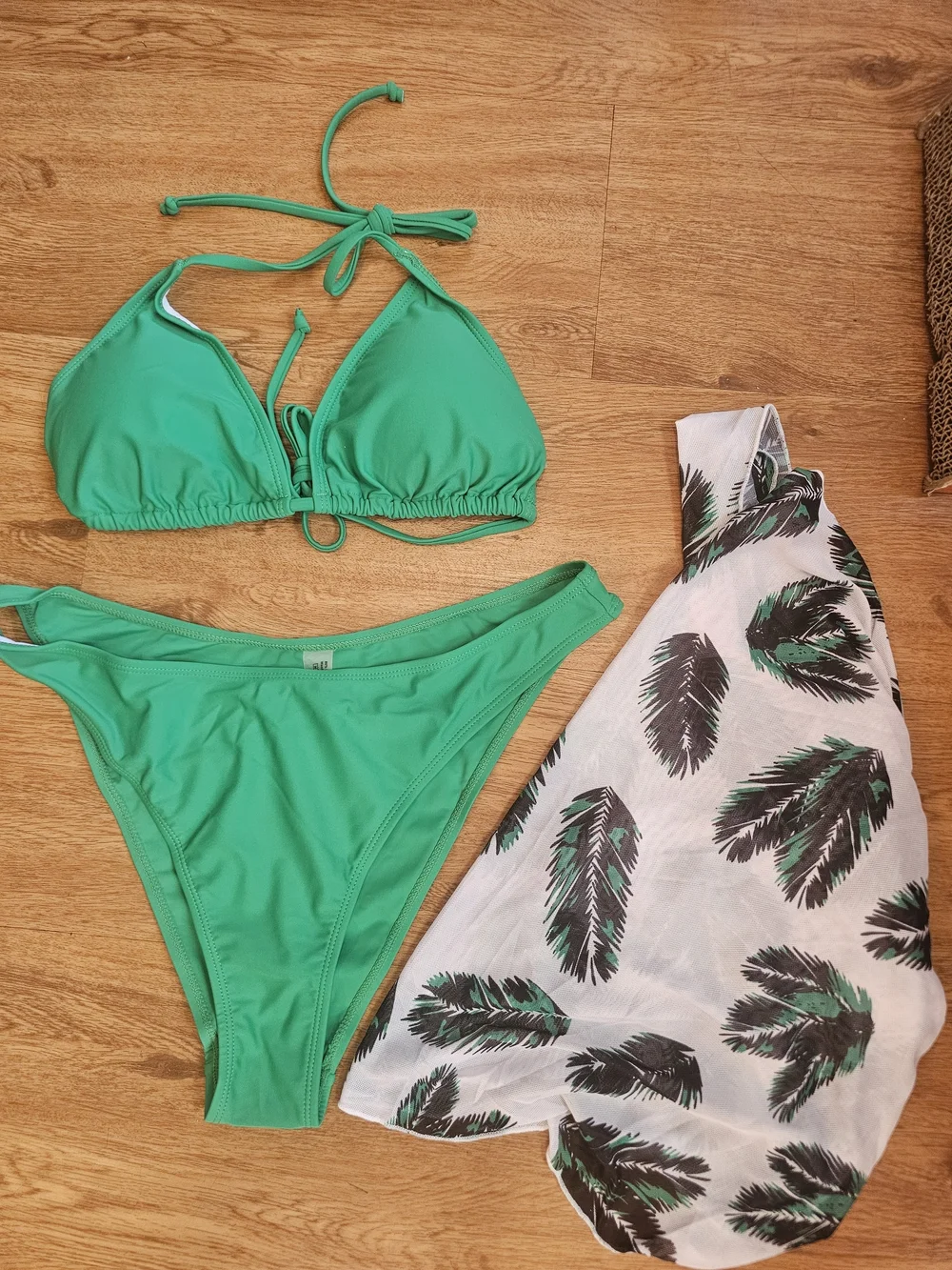 Green Triangle Bikini Set - Women Swim